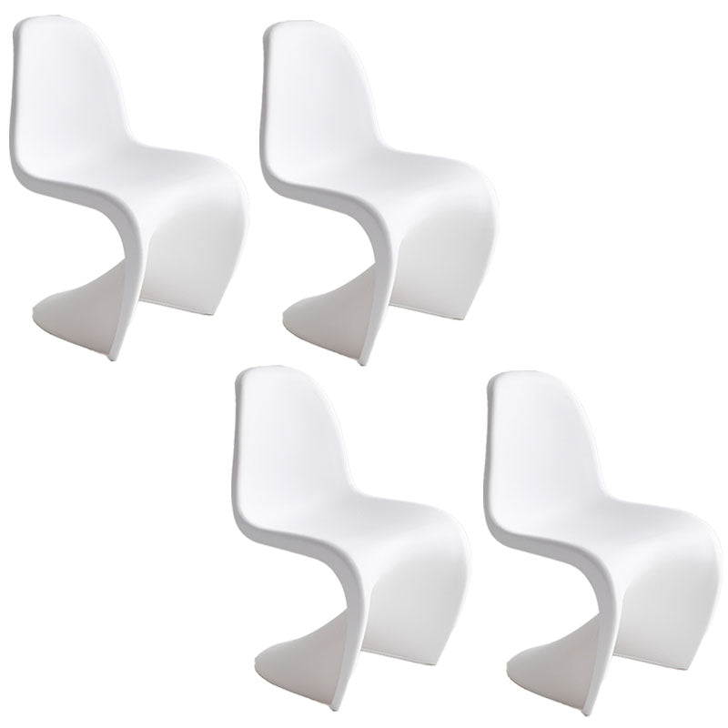 Contemporary Style Plastic Dining Armless Chair Stacking Solid Back Dining Chair White Set of 4 Clearhalo ' kitchen&dining_furn' 'Dining Chairs' 'Dining Tables & Seating' 'dining_chair' 'Furniture' 'furniture_dining_chair' 'Kitchen & Dining Furniture' 'kitchen' 4130957