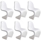 Contemporary Style Plastic Dining Armless Chair Stacking Solid Back Dining Chair White Set of 6 Clearhalo ' kitchen&dining_furn' 'Dining Chairs' 'Dining Tables & Seating' 'dining_chair' 'Furniture' 'furniture_dining_chair' 'Kitchen & Dining Furniture' 'kitchen' 4130958