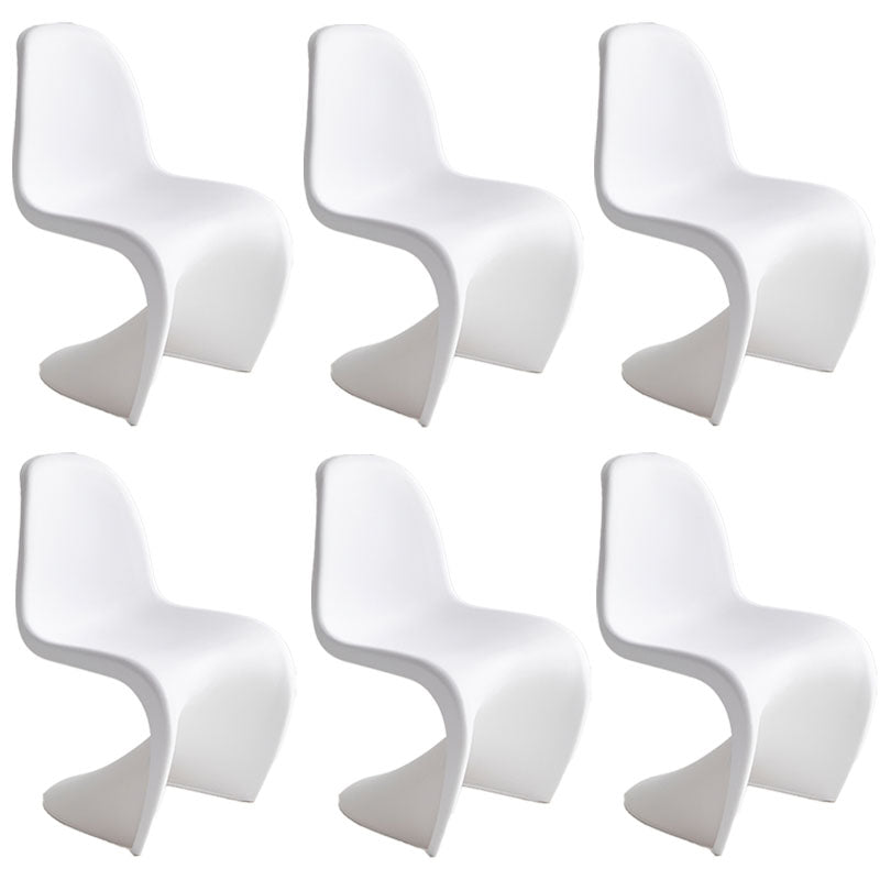 Contemporary Style Plastic Dining Armless Chair Stacking Solid Back Dining Chair White Set of 6 Clearhalo ' kitchen&dining_furn' 'Dining Chairs' 'Dining Tables & Seating' 'dining_chair' 'Furniture' 'furniture_dining_chair' 'Kitchen & Dining Furniture' 'kitchen' 4130958