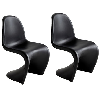 Contemporary Style Plastic Dining Armless Chair Stacking Solid Back Dining Chair Black Set of 2 Clearhalo ' kitchen&dining_furn' 'Dining Chairs' 'Dining Tables & Seating' 'dining_chair' 'Furniture' 'furniture_dining_chair' 'Kitchen & Dining Furniture' 'kitchen' 4130959