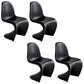 Contemporary Style Plastic Dining Armless Chair Stacking Solid Back Dining Chair Black Set of 4 Clearhalo ' kitchen&dining_furn' 'Dining Chairs' 'Dining Tables & Seating' 'dining_chair' 'Furniture' 'furniture_dining_chair' 'Kitchen & Dining Furniture' 'kitchen' 4130960
