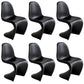 Contemporary Style Plastic Dining Armless Chair Stacking Solid Back Dining Chair Black Set of 6 Clearhalo ' kitchen&dining_furn' 'Dining Chairs' 'Dining Tables & Seating' 'dining_chair' 'Furniture' 'furniture_dining_chair' 'Kitchen & Dining Furniture' 'kitchen' 4130961