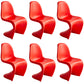 Contemporary Style Plastic Dining Armless Chair Stacking Solid Back Dining Chair Red Set of 6 Clearhalo ' kitchen&dining_furn' 'Dining Chairs' 'Dining Tables & Seating' 'dining_chair' 'Furniture' 'furniture_dining_chair' 'Kitchen & Dining Furniture' 'kitchen' 4130964