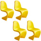 Contemporary Style Plastic Dining Armless Chair Stacking Solid Back Dining Chair Yellow Set of 4 Clearhalo ' kitchen&dining_furn' 'Dining Chairs' 'Dining Tables & Seating' 'dining_chair' 'Furniture' 'furniture_dining_chair' 'Kitchen & Dining Furniture' 'kitchen' 4130966