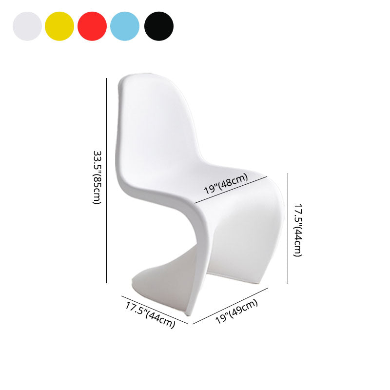 Contemporary Style Plastic Dining Armless Chair Stacking Solid Back Dining Chair Clearhalo ' kitchen&dining_furn' 'Dining Chairs' 'Dining Tables & Seating' 'dining_chair' 'Furniture' 'furniture_dining_chair' 'Kitchen & Dining Furniture' 'kitchen' 4130968