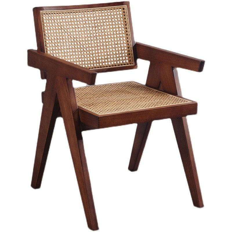 Scandinavian Wood Dining Chair Coffee Shop Open Back Dining Chairs with Arm (Set of 2) Clearhalo ' kitchen&dining_furn' 'Dining Chairs' 'Dining Tables & Seating' 'dining_chair' 'furn' 'furn_dining_chair' 'Furniture' 'furniture_dining_chair' 'Kitchen & Dining Furniture' 'kitchen' 4130977
