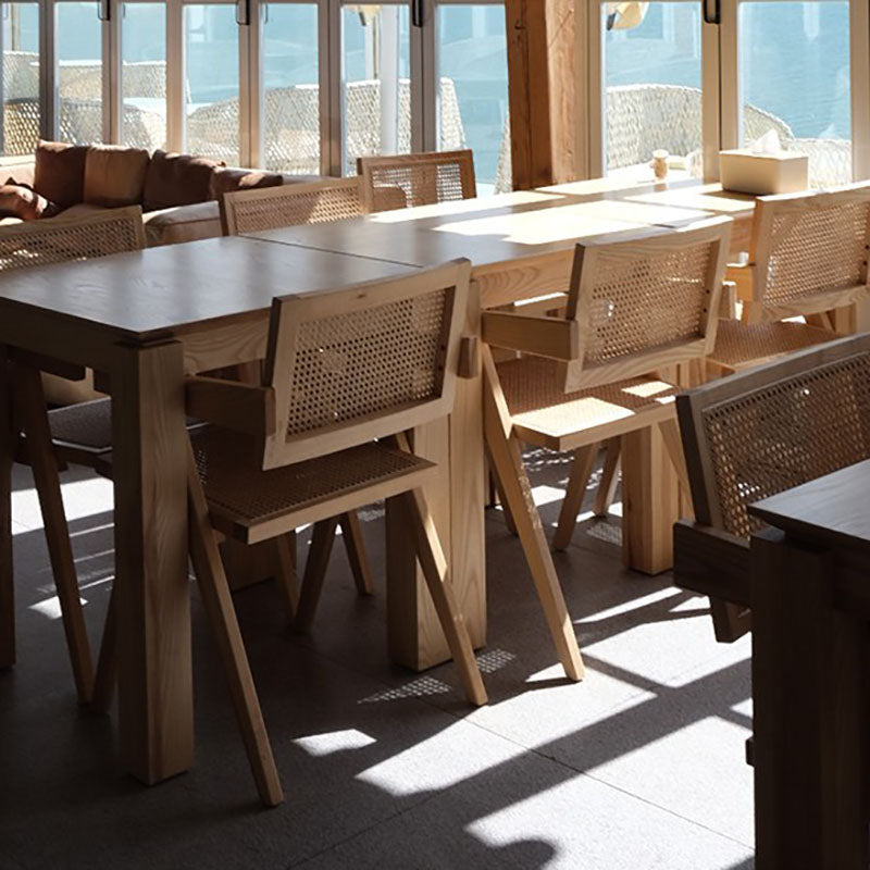 Scandinavian Wood Dining Chair Coffee Shop Open Back Dining Chairs with Arm (Set of 2) Clearhalo ' kitchen&dining_furn' 'Dining Chairs' 'Dining Tables & Seating' 'dining_chair' 'furn' 'furn_dining_chair' 'Furniture' 'furniture_dining_chair' 'Kitchen & Dining Furniture' 'kitchen' 4130981