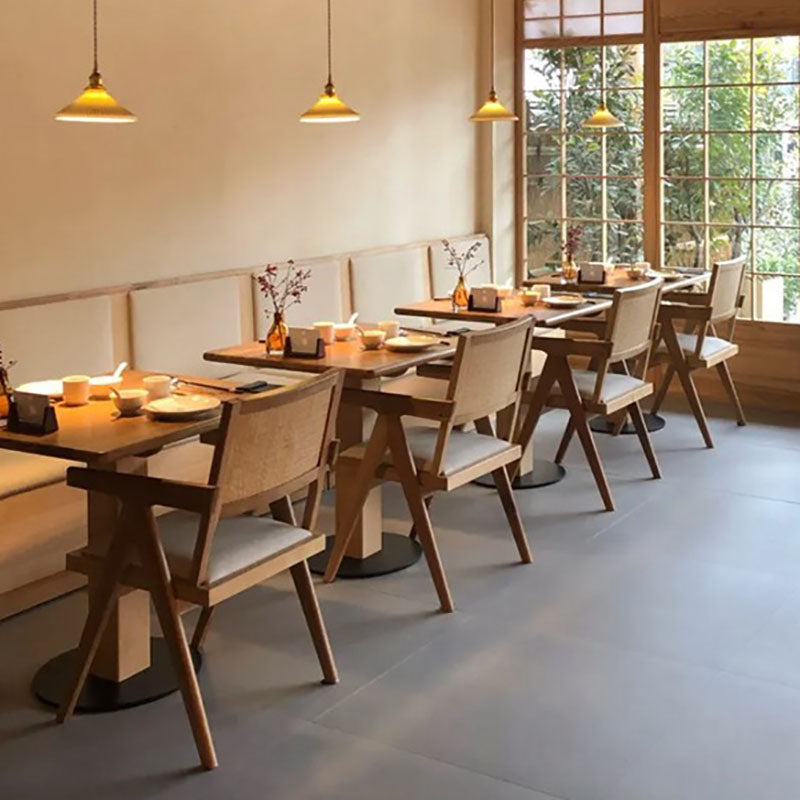 Scandinavian Wood Dining Chair Coffee Shop Open Back Dining Chairs with Arm (Set of 2) Clearhalo ' kitchen&dining_furn' 'Dining Chairs' 'Dining Tables & Seating' 'dining_chair' 'furn' 'furn_dining_chair' 'Furniture' 'furniture_dining_chair' 'Kitchen & Dining Furniture' 'kitchen' 4130982