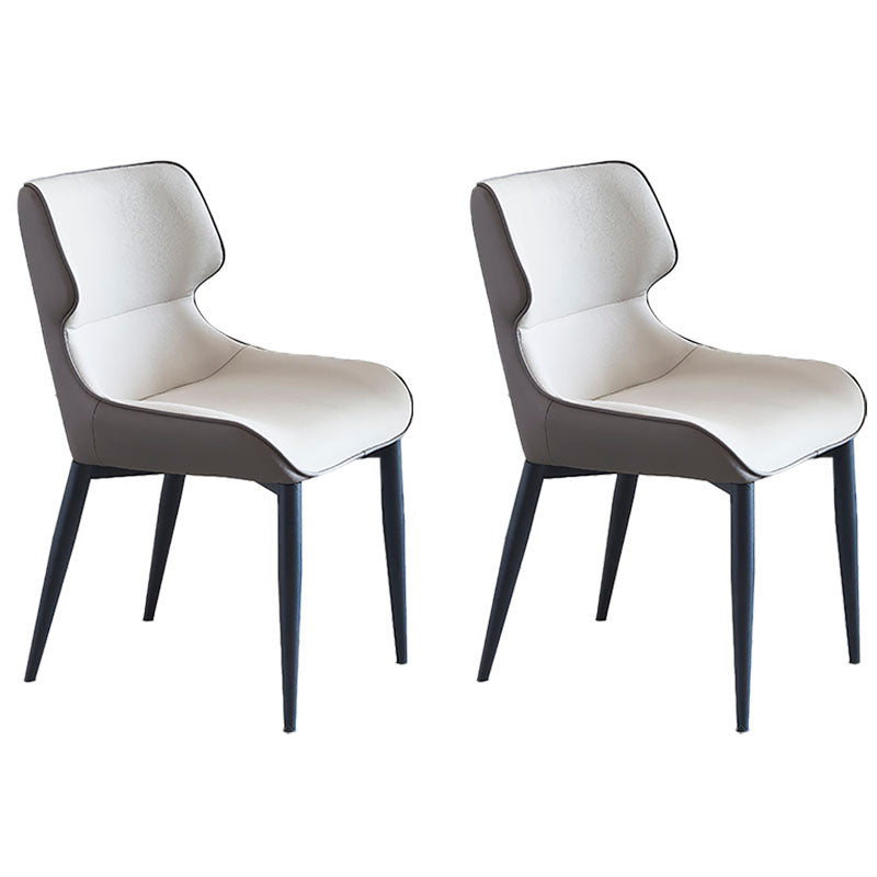 Home Industrial Arm Chair Wingback Metal Upholstered Dining Room Chair (Set of 2) Gray-White Clearhalo ' kitchen&dining_furn' 'Dining Chairs' 'Dining Tables & Seating' 'dining_chair' 'furn' 'furn_dining_chair' 'Furniture' 'furniture_dining_chair' 'Kitchen & Dining Furniture' 'kitchen' 4130987