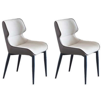 Home Industrial Arm Chair Wingback Metal Upholstered Dining Room Chair (Set of 2) Gray-White Clearhalo ' kitchen&dining_furn' 'Dining Chairs' 'Dining Tables & Seating' 'dining_chair' 'furn' 'furn_dining_chair' 'Furniture' 'furniture_dining_chair' 'Kitchen & Dining Furniture' 'kitchen' 4130987