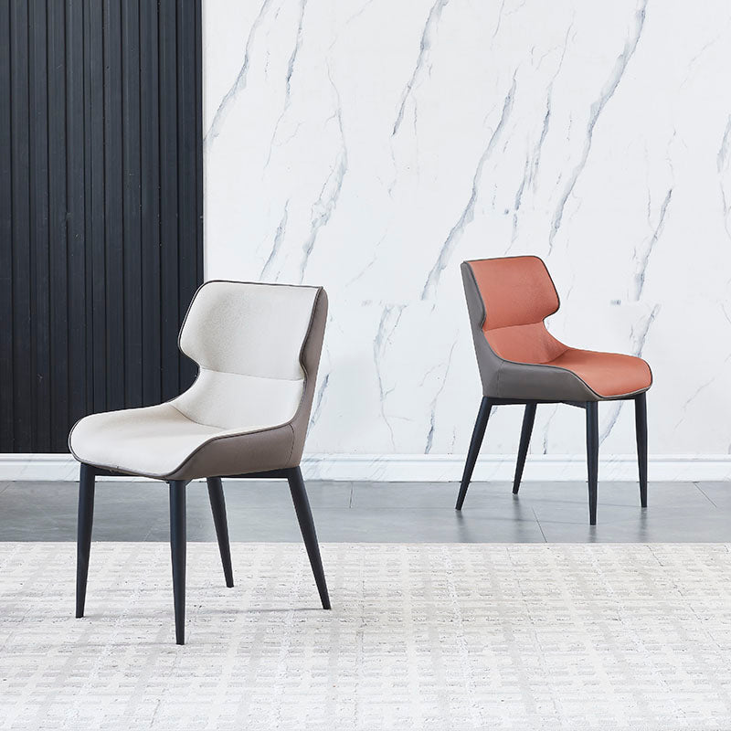 Home Industrial Arm Chair Wingback Metal Upholstered Dining Room Chair (Set of 2) Clearhalo ' kitchen&dining_furn' 'Dining Chairs' 'Dining Tables & Seating' 'dining_chair' 'furn' 'furn_dining_chair' 'Furniture' 'furniture_dining_chair' 'Kitchen & Dining Furniture' 'kitchen' 4130988