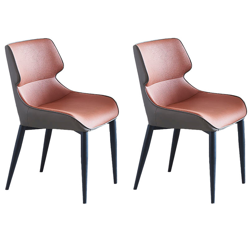 Home Industrial Arm Chair Wingback Metal Upholstered Dining Room Chair (Set of 2) Brown Clearhalo ' kitchen&dining_furn' 'Dining Chairs' 'Dining Tables & Seating' 'dining_chair' 'furn' 'furn_dining_chair' 'Furniture' 'furniture_dining_chair' 'Kitchen & Dining Furniture' 'kitchen' 4130991