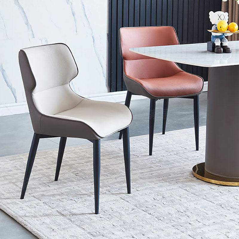 Home Industrial Arm Chair Wingback Metal Upholstered Dining Room Chair (Set of 2) Clearhalo ' kitchen&dining_furn' 'Dining Chairs' 'Dining Tables & Seating' 'dining_chair' 'furn' 'furn_dining_chair' 'Furniture' 'furniture_dining_chair' 'Kitchen & Dining Furniture' 'kitchen' 4130992