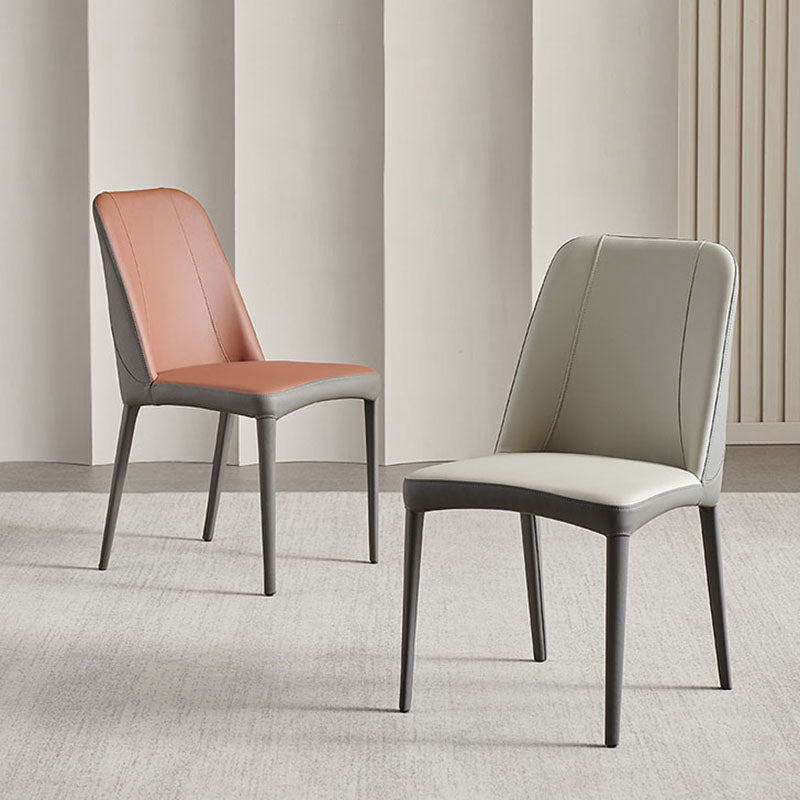 Industrial Home Side Chair Solid Back Metal Upholstered Dining Side Chair (Set of 2) Clearhalo ' kitchen&dining_furn' 'Dining Chairs' 'Dining Tables & Seating' 'dining_chair' 'furn' 'furn_dining_chair' 'Furniture' 'furniture_dining_chair' 'Kitchen & Dining Furniture' 'kitchen' 4131001