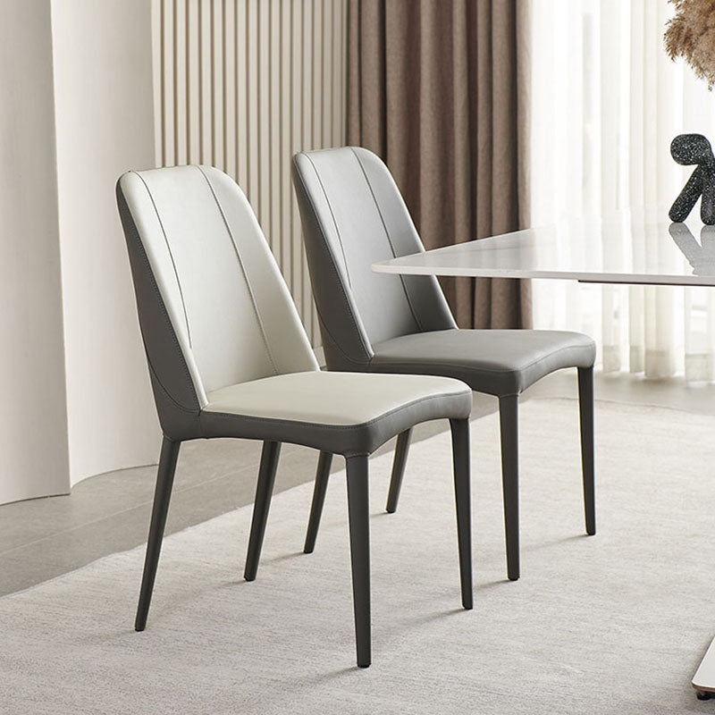 Industrial Home Side Chair Solid Back Metal Upholstered Dining Side Chair (Set of 2) Clearhalo ' kitchen&dining_furn' 'Dining Chairs' 'Dining Tables & Seating' 'dining_chair' 'furn' 'furn_dining_chair' 'Furniture' 'furniture_dining_chair' 'Kitchen & Dining Furniture' 'kitchen' 4131014