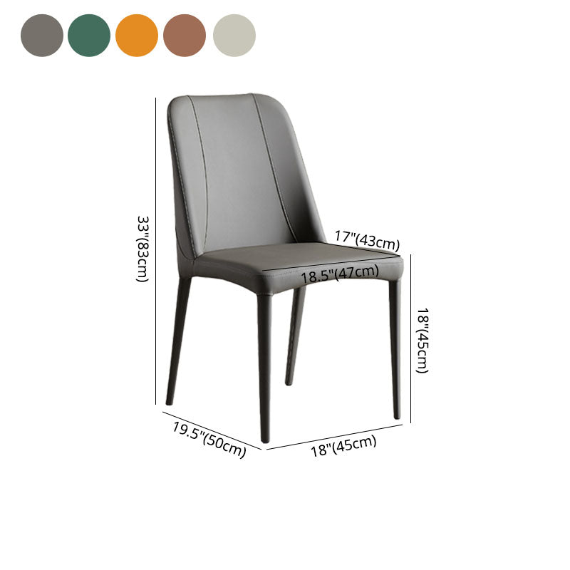 Industrial Home Side Chair Solid Back Metal Upholstered Dining Side Chair (Set of 2) Clearhalo ' kitchen&dining_furn' 'Dining Chairs' 'Dining Tables & Seating' 'dining_chair' 'furn' 'furn_dining_chair' 'Furniture' 'furniture_dining_chair' 'Kitchen & Dining Furniture' 'kitchen' 4131016