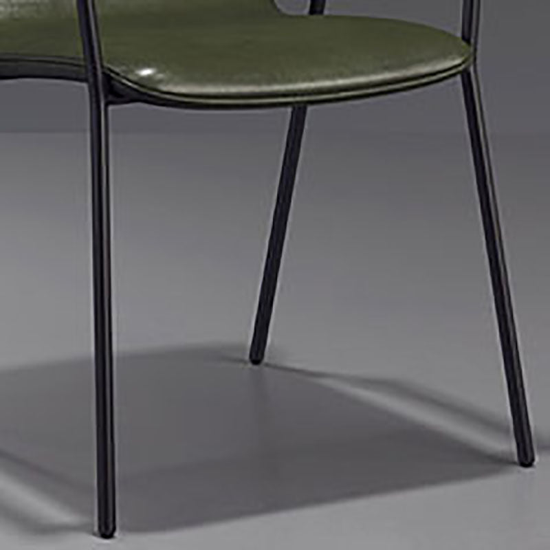 Industrial Leather Dining Arm Chair Matte Finish Solid Back Dining Chair Clearhalo ' kitchen&dining_furn' 'Dining Chairs' 'Dining Tables & Seating' 'dining_chair' 'furn' 'furn_dining_chair' 'Furniture' 'furniture_dining_chair' 'Kitchen & Dining Furniture' 'kitchen' 4131030