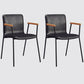Industrial Leather Dining Arm Chair Matte Finish Solid Back Dining Chair Black 2 Piece Set Black Clearhalo ' kitchen&dining_furn' 'Dining Chairs' 'Dining Tables & Seating' 'dining_chair' 'furn' 'furn_dining_chair' 'Furniture' 'furniture_dining_chair' 'Kitchen & Dining Furniture' 'kitchen' 4131044
