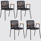 Industrial Leather Dining Arm Chair Matte Finish Solid Back Dining Chair Black 4 Piece Set Black Clearhalo ' kitchen&dining_furn' 'Dining Chairs' 'Dining Tables & Seating' 'dining_chair' 'furn' 'furn_dining_chair' 'Furniture' 'furniture_dining_chair' 'Kitchen & Dining Furniture' 'kitchen' 4131045