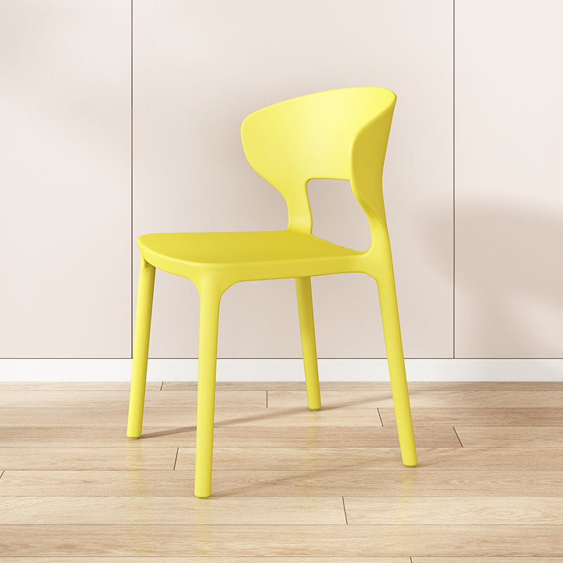 Glam Style Dining Chairs Plastic Dining Armless Side Chair for Kitchen Lemon Yellow 1 Piece Clearhalo ' kitchen&dining_furn' 'Dining Chairs' 'Dining Tables & Seating' 'dining_chair' 'furn' 'furn_dining_chair' 'Furniture' 'furniture_dining_chair' 'Kitchen & Dining Furniture' 'kitchen' 4131051