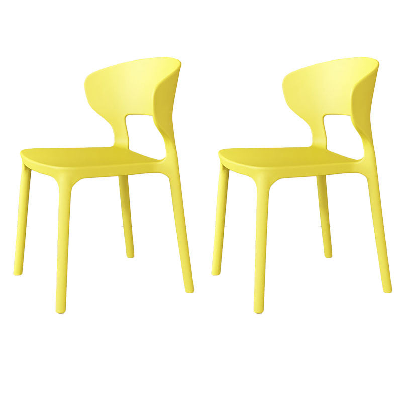 Glam Style Dining Chairs Plastic Dining Armless Side Chair for Kitchen Lemon Yellow 2 Piece Set Clearhalo ' kitchen&dining_furn' 'Dining Chairs' 'Dining Tables & Seating' 'dining_chair' 'furn' 'furn_dining_chair' 'Furniture' 'furniture_dining_chair' 'Kitchen & Dining Furniture' 'kitchen' 4131053