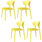 Glam Style Dining Chairs Plastic Dining Armless Side Chair for Kitchen Lemon Yellow 4 Piece Set Clearhalo ' kitchen&dining_furn' 'Dining Chairs' 'Dining Tables & Seating' 'dining_chair' 'furn' 'furn_dining_chair' 'Furniture' 'furniture_dining_chair' 'Kitchen & Dining Furniture' 'kitchen' 4131055