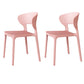 Glam Style Dining Chairs Plastic Dining Armless Side Chair for Kitchen Pink 2 Piece Set Clearhalo ' kitchen&dining_furn' 'Dining Chairs' 'Dining Tables & Seating' 'dining_chair' 'furn' 'furn_dining_chair' 'Furniture' 'furniture_dining_chair' 'Kitchen & Dining Furniture' 'kitchen' 4131058