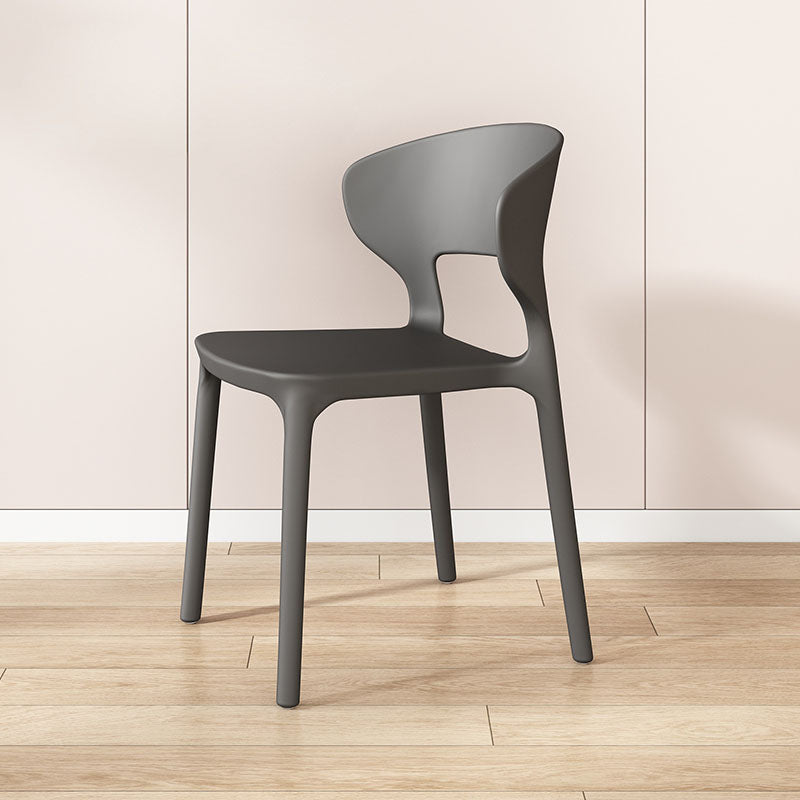 Glam Style Dining Chairs Plastic Dining Armless Side Chair for Kitchen Dark Gray 1 Piece Clearhalo ' kitchen&dining_furn' 'Dining Chairs' 'Dining Tables & Seating' 'dining_chair' 'furn' 'furn_dining_chair' 'Furniture' 'furniture_dining_chair' 'Kitchen & Dining Furniture' 'kitchen' 4131062