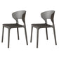 Glam Style Dining Chairs Plastic Dining Armless Side Chair for Kitchen Dark Gray 2 Piece Set Clearhalo ' kitchen&dining_furn' 'Dining Chairs' 'Dining Tables & Seating' 'dining_chair' 'furn' 'furn_dining_chair' 'Furniture' 'furniture_dining_chair' 'Kitchen & Dining Furniture' 'kitchen' 4131065