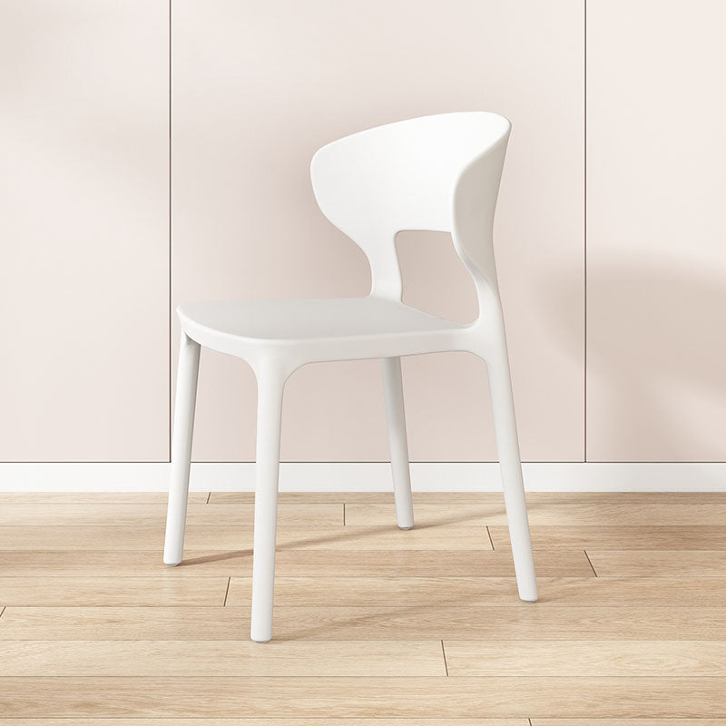 Glam Style Dining Chairs Plastic Dining Armless Side Chair for Kitchen White 1 Piece Clearhalo ' kitchen&dining_furn' 'Dining Chairs' 'Dining Tables & Seating' 'dining_chair' 'furn' 'furn_dining_chair' 'Furniture' 'furniture_dining_chair' 'Kitchen & Dining Furniture' 'kitchen' 4131067