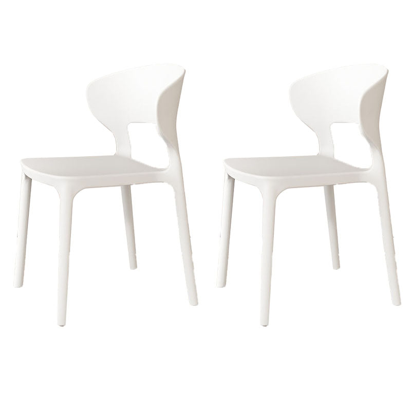 Glam Style Dining Chairs Plastic Dining Armless Side Chair for Kitchen White 2 Piece Set Clearhalo ' kitchen&dining_furn' 'Dining Chairs' 'Dining Tables & Seating' 'dining_chair' 'furn' 'furn_dining_chair' 'Furniture' 'furniture_dining_chair' 'Kitchen & Dining Furniture' 'kitchen' 4131068