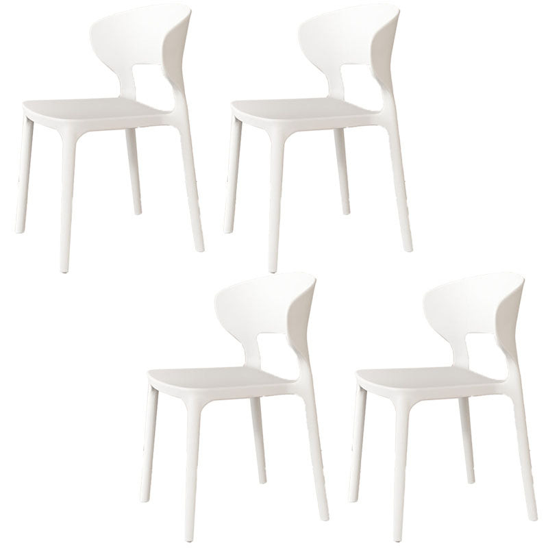 Glam Style Dining Chairs Plastic Dining Armless Side Chair for Kitchen White 4 Piece Set Clearhalo ' kitchen&dining_furn' 'Dining Chairs' 'Dining Tables & Seating' 'dining_chair' 'furn' 'furn_dining_chair' 'Furniture' 'furniture_dining_chair' 'Kitchen & Dining Furniture' 'kitchen' 4131069
