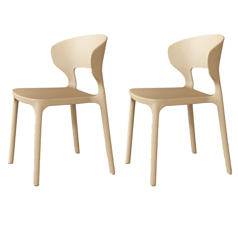 Glam Style Dining Chairs Plastic Dining Armless Side Chair for Kitchen Khaki 2 Piece Set Clearhalo ' kitchen&dining_furn' 'Dining Chairs' 'Dining Tables & Seating' 'dining_chair' 'furn' 'furn_dining_chair' 'Furniture' 'furniture_dining_chair' 'Kitchen & Dining Furniture' 'kitchen' 4131071