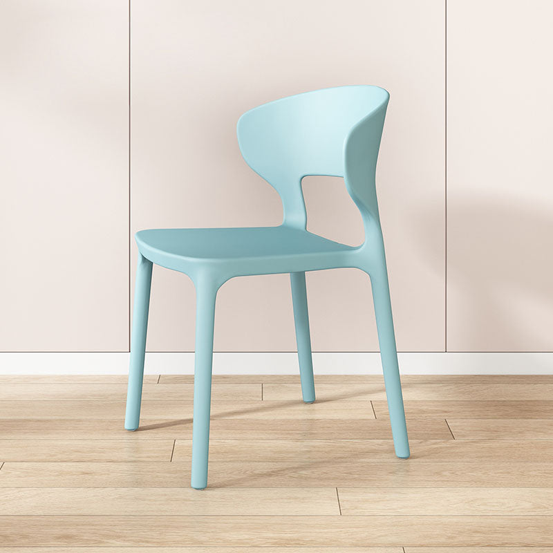 Glam Style Dining Chairs Plastic Dining Armless Side Chair for Kitchen Sky Blue 1 Piece Clearhalo ' kitchen&dining_furn' 'Dining Chairs' 'Dining Tables & Seating' 'dining_chair' 'furn' 'furn_dining_chair' 'Furniture' 'furniture_dining_chair' 'Kitchen & Dining Furniture' 'kitchen' 4131073