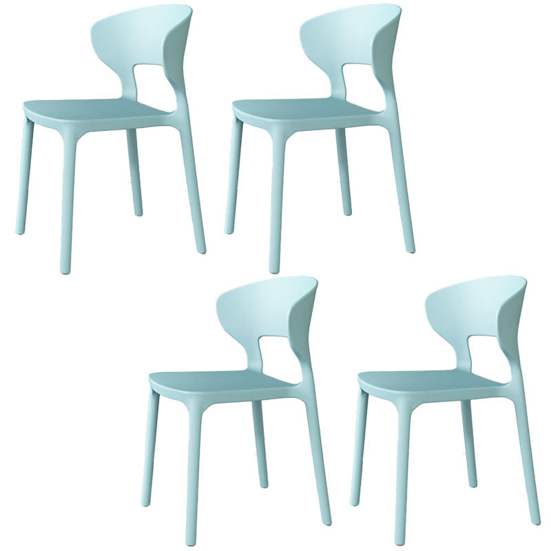 Glam Style Dining Chairs Plastic Dining Armless Side Chair for Kitchen Sky Blue 4 Piece Set Clearhalo ' kitchen&dining_furn' 'Dining Chairs' 'Dining Tables & Seating' 'dining_chair' 'furn' 'furn_dining_chair' 'Furniture' 'furniture_dining_chair' 'Kitchen & Dining Furniture' 'kitchen' 4131075