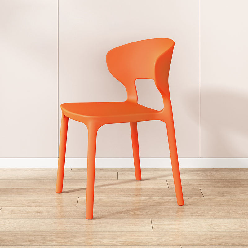 Glam Style Dining Chairs Plastic Dining Armless Side Chair for Kitchen Orange 1 Piece Clearhalo ' kitchen&dining_furn' 'Dining Chairs' 'Dining Tables & Seating' 'dining_chair' 'furn' 'furn_dining_chair' 'Furniture' 'furniture_dining_chair' 'Kitchen & Dining Furniture' 'kitchen' 4131076