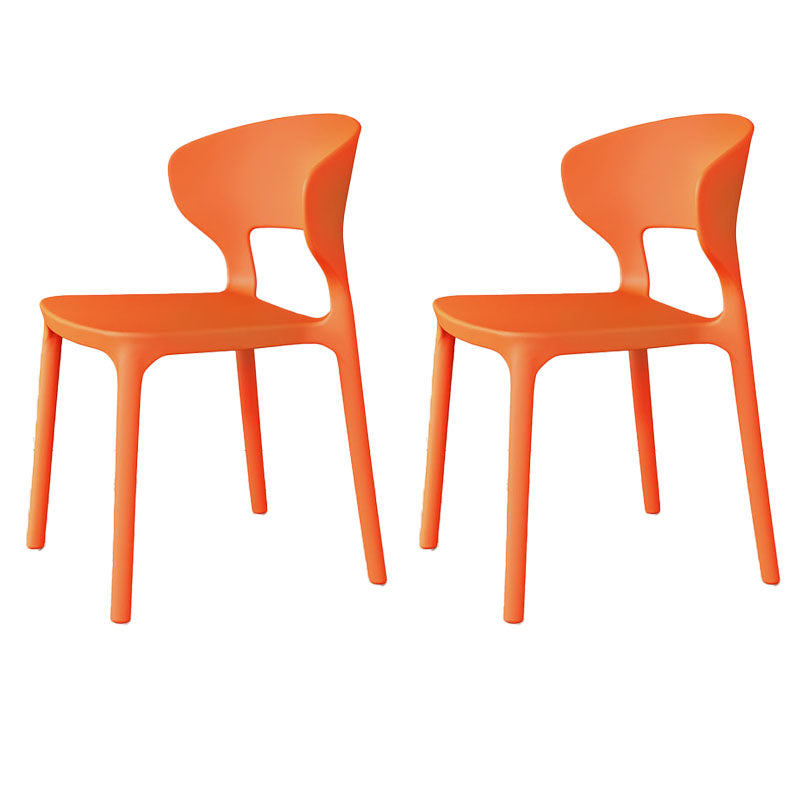 Glam Style Dining Chairs Plastic Dining Armless Side Chair for Kitchen Orange 2 Piece Set Clearhalo ' kitchen&dining_furn' 'Dining Chairs' 'Dining Tables & Seating' 'dining_chair' 'furn' 'furn_dining_chair' 'Furniture' 'furniture_dining_chair' 'Kitchen & Dining Furniture' 'kitchen' 4131077