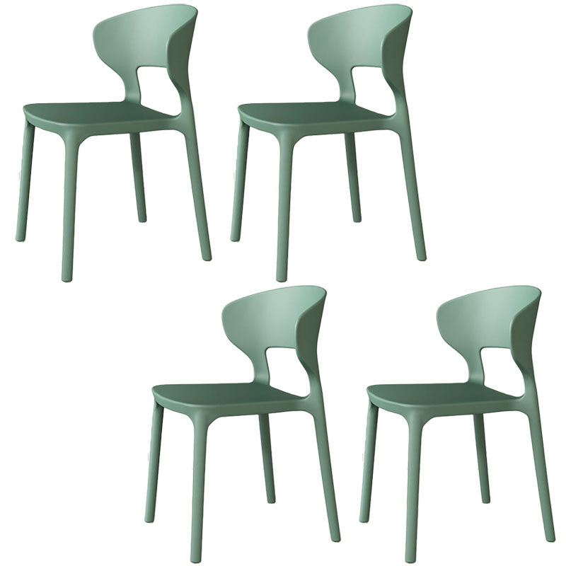 Glam Style Dining Chairs Plastic Dining Armless Side Chair for Kitchen Green 4 Piece Set Clearhalo ' kitchen&dining_furn' 'Dining Chairs' 'Dining Tables & Seating' 'dining_chair' 'furn' 'furn_dining_chair' 'Furniture' 'furniture_dining_chair' 'Kitchen & Dining Furniture' 'kitchen' 4131081