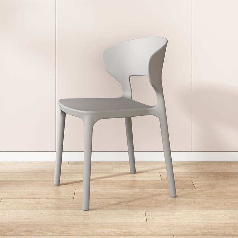 Glam Style Dining Chairs Plastic Dining Armless Side Chair for Kitchen Light Gray 1 Piece Clearhalo ' kitchen&dining_furn' 'Dining Chairs' 'Dining Tables & Seating' 'dining_chair' 'furn' 'furn_dining_chair' 'Furniture' 'furniture_dining_chair' 'Kitchen & Dining Furniture' 'kitchen' 4131082