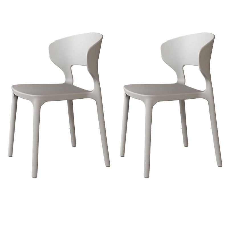 Glam Style Dining Chairs Plastic Dining Armless Side Chair for Kitchen Light Gray 2 Piece Set Clearhalo ' kitchen&dining_furn' 'Dining Chairs' 'Dining Tables & Seating' 'dining_chair' 'furn' 'furn_dining_chair' 'Furniture' 'furniture_dining_chair' 'Kitchen & Dining Furniture' 'kitchen' 4131083