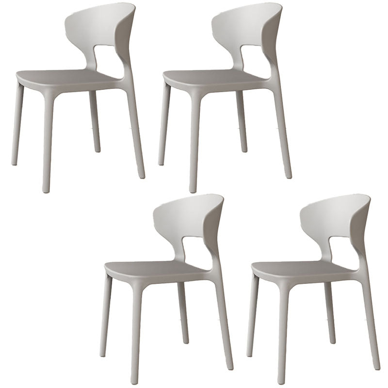 Glam Style Dining Chairs Plastic Dining Armless Side Chair for Kitchen Light Gray 4 Piece Set Clearhalo ' kitchen&dining_furn' 'Dining Chairs' 'Dining Tables & Seating' 'dining_chair' 'furn' 'furn_dining_chair' 'Furniture' 'furniture_dining_chair' 'Kitchen & Dining Furniture' 'kitchen' 4131084