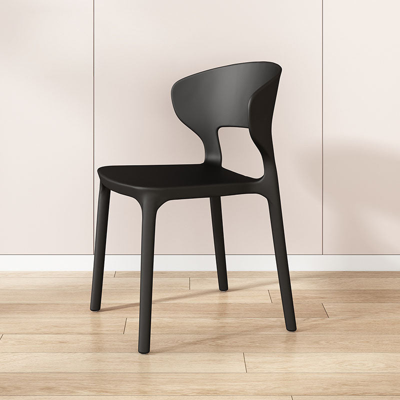 Glam Style Dining Chairs Plastic Dining Armless Side Chair for Kitchen Black 1 Piece Clearhalo ' kitchen&dining_furn' 'Dining Chairs' 'Dining Tables & Seating' 'dining_chair' 'furn' 'furn_dining_chair' 'Furniture' 'furniture_dining_chair' 'Kitchen & Dining Furniture' 'kitchen' 4131085