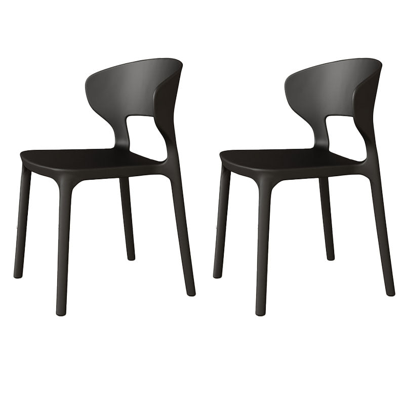 Glam Style Dining Chairs Plastic Dining Armless Side Chair for Kitchen Black 2 Piece Set Clearhalo ' kitchen&dining_furn' 'Dining Chairs' 'Dining Tables & Seating' 'dining_chair' 'furn' 'furn_dining_chair' 'Furniture' 'furniture_dining_chair' 'Kitchen & Dining Furniture' 'kitchen' 4131086