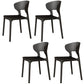 Glam Style Dining Chairs Plastic Dining Armless Side Chair for Kitchen Black 4 Piece Set Clearhalo ' kitchen&dining_furn' 'Dining Chairs' 'Dining Tables & Seating' 'dining_chair' 'furn' 'furn_dining_chair' 'Furniture' 'furniture_dining_chair' 'Kitchen & Dining Furniture' 'kitchen' 4131087