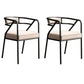 Industrial Home Velvet Arm Chair Matte Finish Open Back Dining Chair (Set of 2) Beige Black Clearhalo ' kitchen&dining_furn' 'Dining Chairs' 'Dining Tables & Seating' 'dining_chair' 'furn' 'furn_dining_chair' 'Furniture' 'furniture_dining_chair' 'Kitchen & Dining Furniture' 'kitchen' 4131095