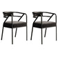 Industrial Home Velvet Arm Chair Matte Finish Open Back Dining Chair (Set of 2) Matte Black Black Clearhalo ' kitchen&dining_furn' 'Dining Chairs' 'Dining Tables & Seating' 'dining_chair' 'furn' 'furn_dining_chair' 'Furniture' 'furniture_dining_chair' 'Kitchen & Dining Furniture' 'kitchen' 4131098