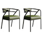 Industrial Home Velvet Arm Chair Matte Finish Open Back Dining Chair (Set of 2) Green Black Clearhalo ' kitchen&dining_furn' 'Dining Chairs' 'Dining Tables & Seating' 'dining_chair' 'furn' 'furn_dining_chair' 'Furniture' 'furniture_dining_chair' 'Kitchen & Dining Furniture' 'kitchen' 4131105