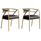 Industrial Home Velvet Arm Chair Matte Finish Open Back Dining Chair (Set of 2) Black Brass Gold Clearhalo ' kitchen&dining_furn' 'Dining Chairs' 'Dining Tables & Seating' 'dining_chair' 'furn' 'furn_dining_chair' 'Furniture' 'furniture_dining_chair' 'Kitchen & Dining Furniture' 'kitchen' 4131107
