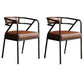 Industrial Home Velvet Arm Chair Matte Finish Open Back Dining Chair (Set of 2) Brown Black Clearhalo ' kitchen&dining_furn' 'Dining Chairs' 'Dining Tables & Seating' 'dining_chair' 'furn' 'furn_dining_chair' 'Furniture' 'furniture_dining_chair' 'Kitchen & Dining Furniture' 'kitchen' 4131108
