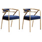 Industrial Home Velvet Arm Chair Matte Finish Open Back Dining Chair (Set of 2) Blue Brass Gold Clearhalo ' kitchen&dining_furn' 'Dining Chairs' 'Dining Tables & Seating' 'dining_chair' 'furn' 'furn_dining_chair' 'Furniture' 'furniture_dining_chair' 'Kitchen & Dining Furniture' 'kitchen' 4131109